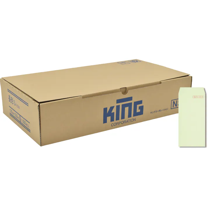 長3 ウグイス 85 スミ貼 封筒 長封筒 キングコーポレーション 書類 定型 郵送用 120×235 A4判ヨコ三つ折り用 1000枚入り 080112 4536858002188 【別送品】