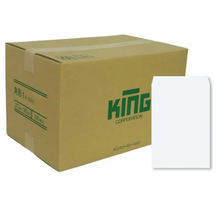 角1 ホワイトケント 100 センター貼 封筒 角封筒 キングコーポレーション レントゲンフィルム 図面 楽譜 定型外 郵送用 270×382 B4判そのまま 500枚入り 010241 4536858040517 【別送品】