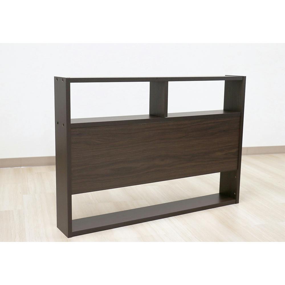 友澤木工 薄型畳付きヘッドレス畳ベッド桔梗 ダークブラウン 専用壁面