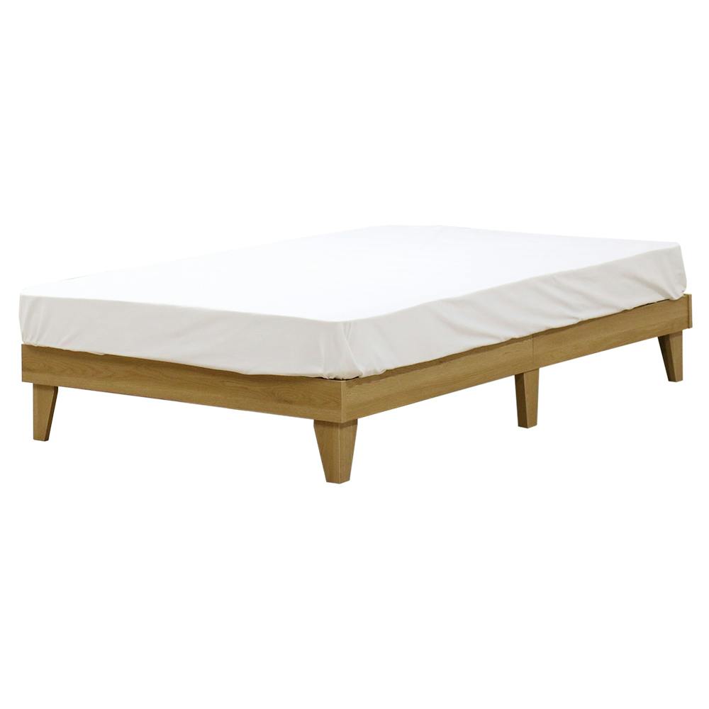友澤木工 木製プレインベッド ヘッドレスタイプ ナチュラル セミダブル