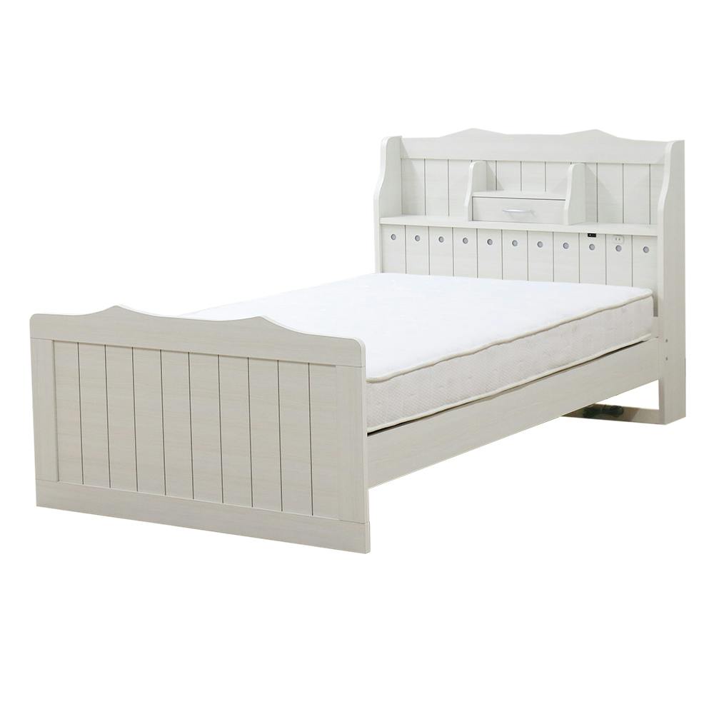 セミダブルベッドフレーム 木製 ホワイト 友澤木工 木製ボルトレスベッド パネルタイプ クラシックホワイト