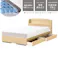 友澤木工 棚コンセント引出付 カントリー調 木製ベッド ナチュラル セミダブル 圧縮ロール片面ポケットコイルマットレス付 かわいい 収納 ベッド 子供部屋 通気性抜群 カントリースタイル ベット A322-72-SD(172BDG) 【別送品】