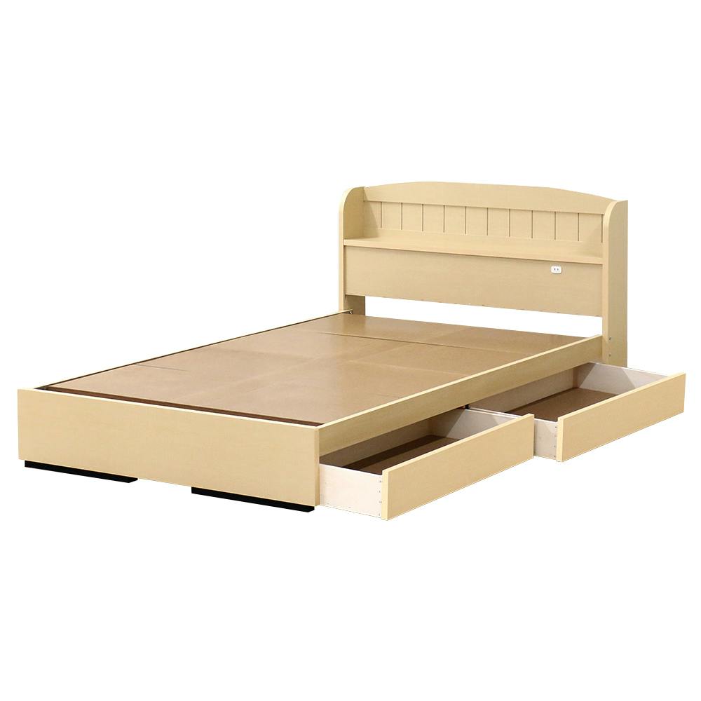 友澤木工 棚コンセント引出付 カントリー調 木製ベッド