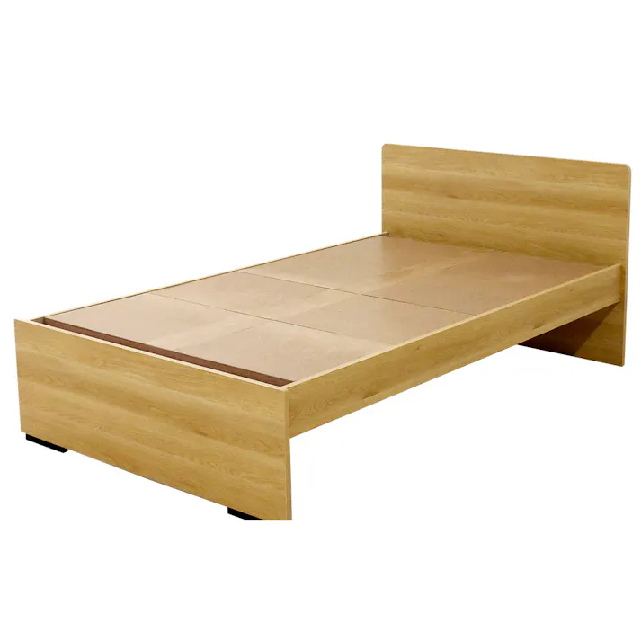 友澤木工 ハイタイプボルトレスパネルベッド ナチュラル シングル 圧縮ロール片面ポケットコイルマットレス付 収納 工具不要 ベッド 簡単組立 ネジなし 4570159133967 574V-85-SW(172BDG) 【別送品】