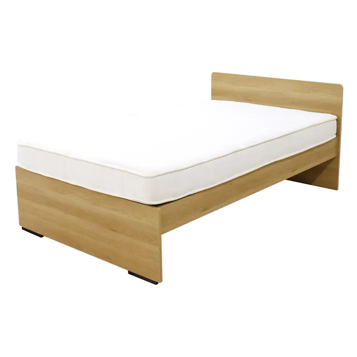 友澤木工 ハイタイプボルトレスパネルベッド ナチュラル シングル 圧縮ロール片面ポケットコイルマットレス付 収納 工具不要 ベッド 簡単組立 ネジなし 4570159133967 574V-85-SW(172BDG) 【別送品】