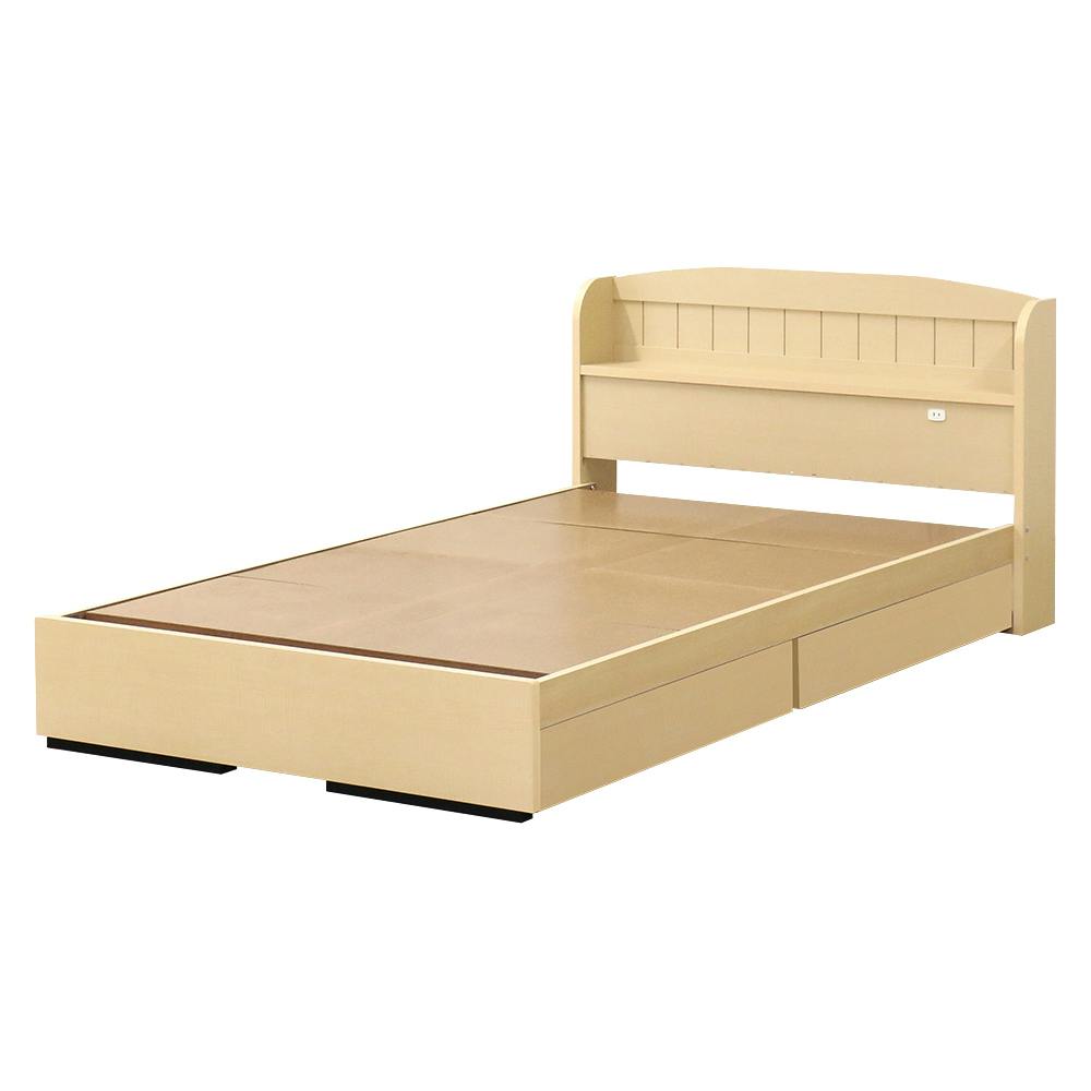 友澤木工 棚 コンセント 引き出し付きカントリー調ベッド ナチュラル