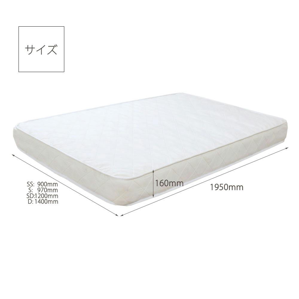 圧縮ロール片面ポケットコイルマットレス ダブル マットレス単体