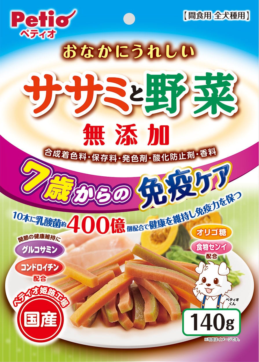 ペティオ おなかにうれしい 無添加 ササミと野菜 ７歳からの健康ケア