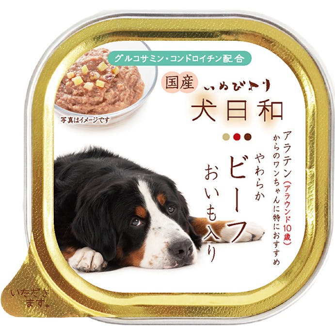 わんわん 犬日和トレイ　ビーフ　アラウンド１０歳１００ｇ 4532066007311【別送品】