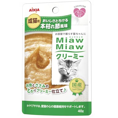 アイシア MiawMiawクリーミー パウチ 本枯節風味40g 4571104710073 3000506001【別送品】