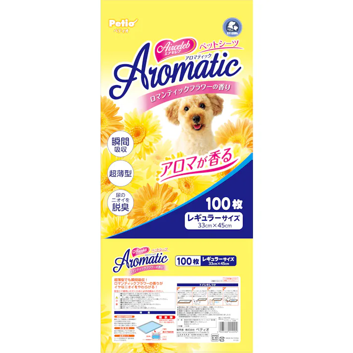 ペティオ エアセレブ アロマティック ペットシーツ レギュラー100枚 4903588244094【別送品】