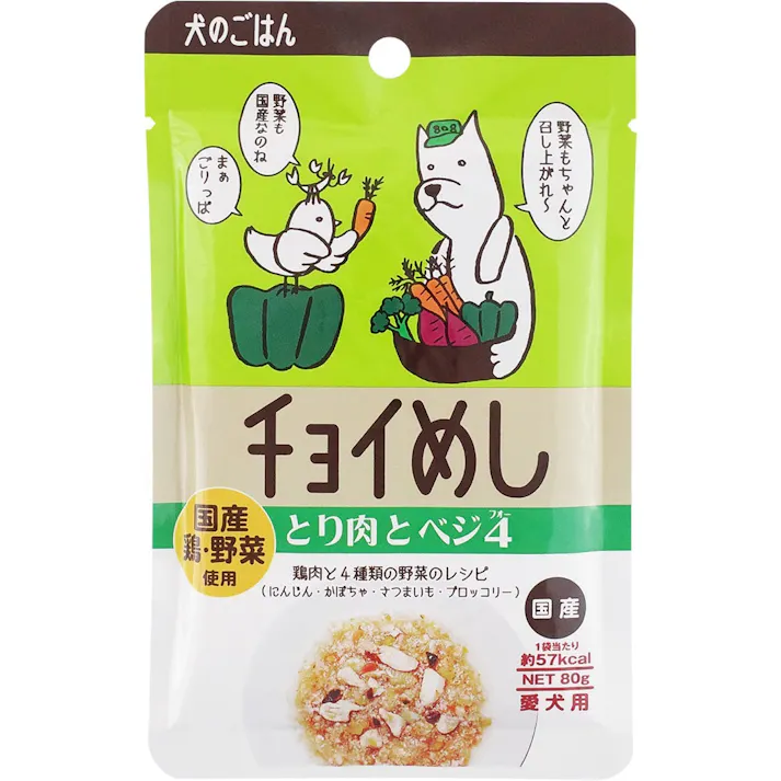チョイめし とり肉とベジ480g 栄養補助 ペーストタイプ ドッグフード 5740226001【別送品】