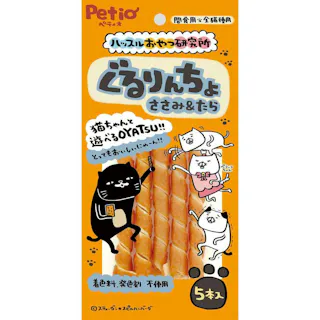 ペティオ ハッスルおやつ研究所Catぐるりんちょささみ&たら5本 4903588141287 3418784001【別送品】