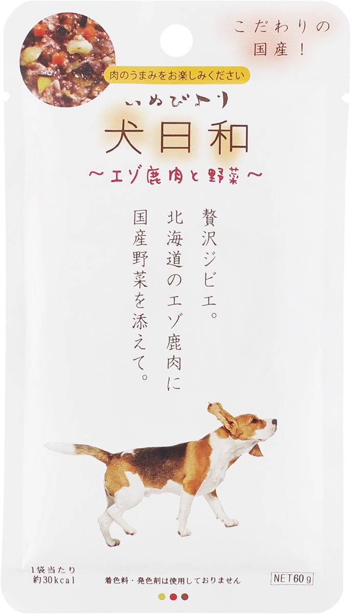 わんわん 犬日和レトルト エゾ鹿肉と野菜60g 4532066006918 犬用ウェットフード(パウチ) わんわん 犬日和レトルト エゾ鹿肉と野菜60g 4532066006918 犬用ウェットフード(パウチ)