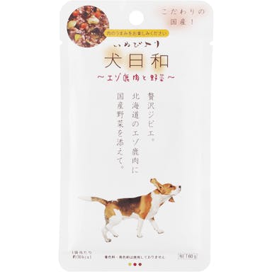 わんわん 犬日和レトルト　エゾ鹿肉と野菜６０ｇ 4532066006918【別送品】