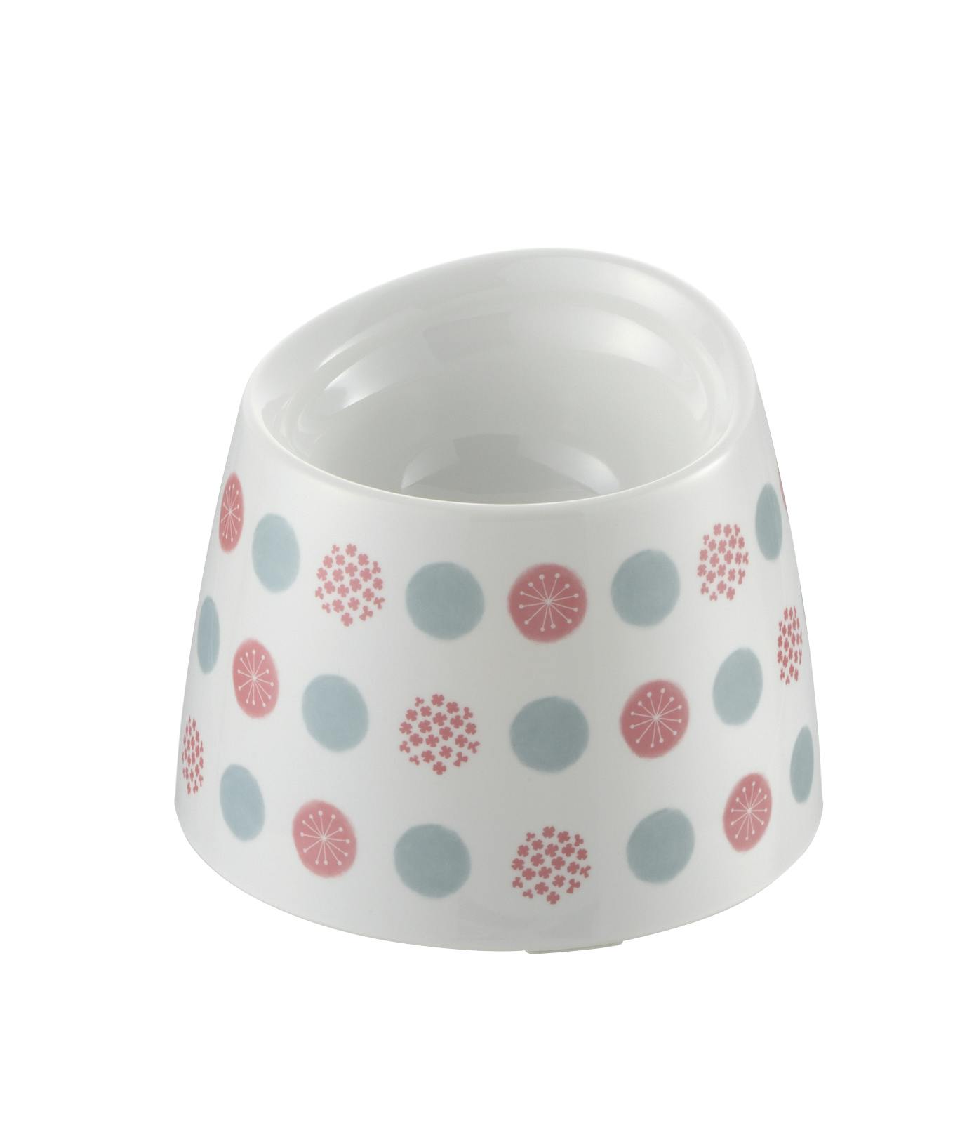 リッチェル ワンちゃんの高さがある食器SS 水玉 4945680561556【別送品】