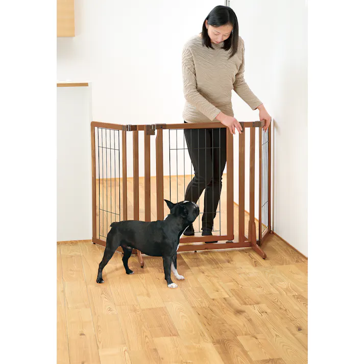 木製おくだけドア付ペットゲートHレギュラー ブラウン インテリア ペットゲート 調節可能 2800941001【別送品】