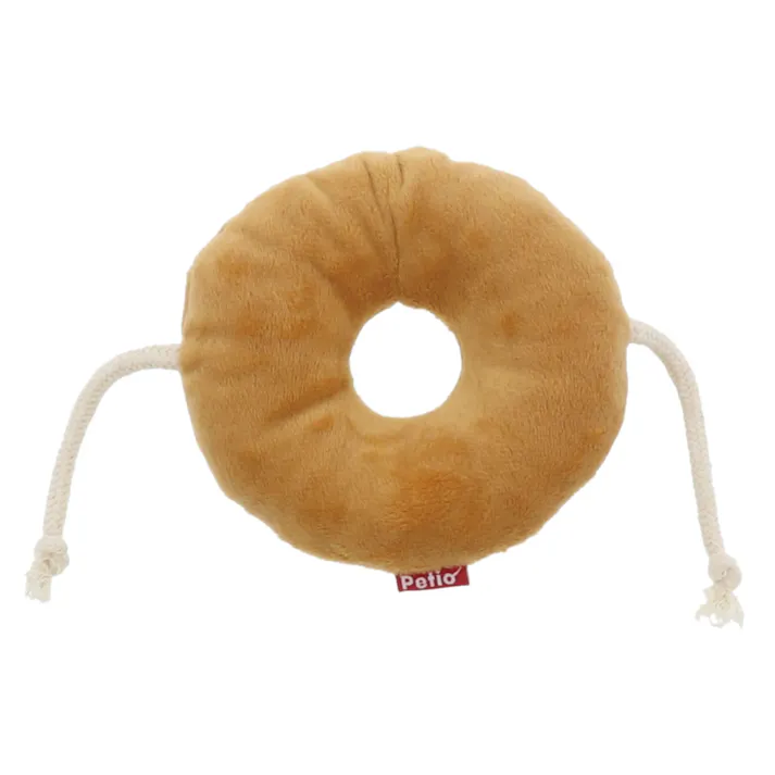 犬用おもちゃ もちもちパン屋さん ベーグル 音が鳴る 犬用おもちゃ ロープ付き 3418036001【別送品】