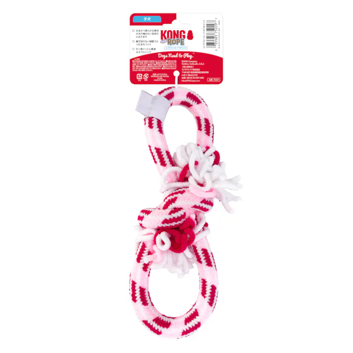 コングパピーロープ タグ ピンクM 噛むおもちゃ 丈夫設計 引っ張りっこ 7230131001【別送品】