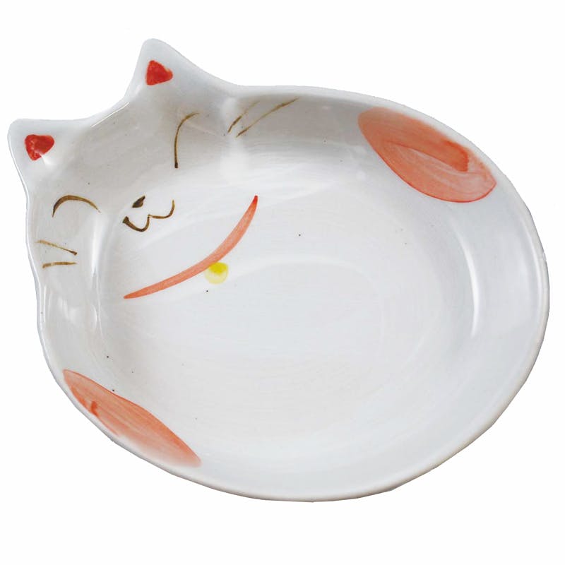 猫用食器 猫の耳赤 瀬戸焼 陶器製 猫用食器 3870243001【別送品
