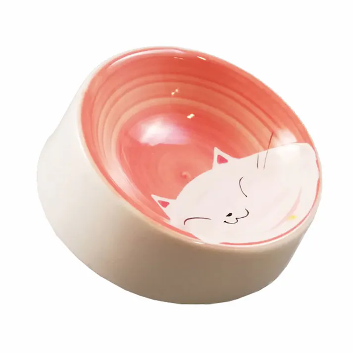 貝沼産業 瀬戸焼猫用食器 猫の耳Mタイプ赤 4960222562402【別送品】