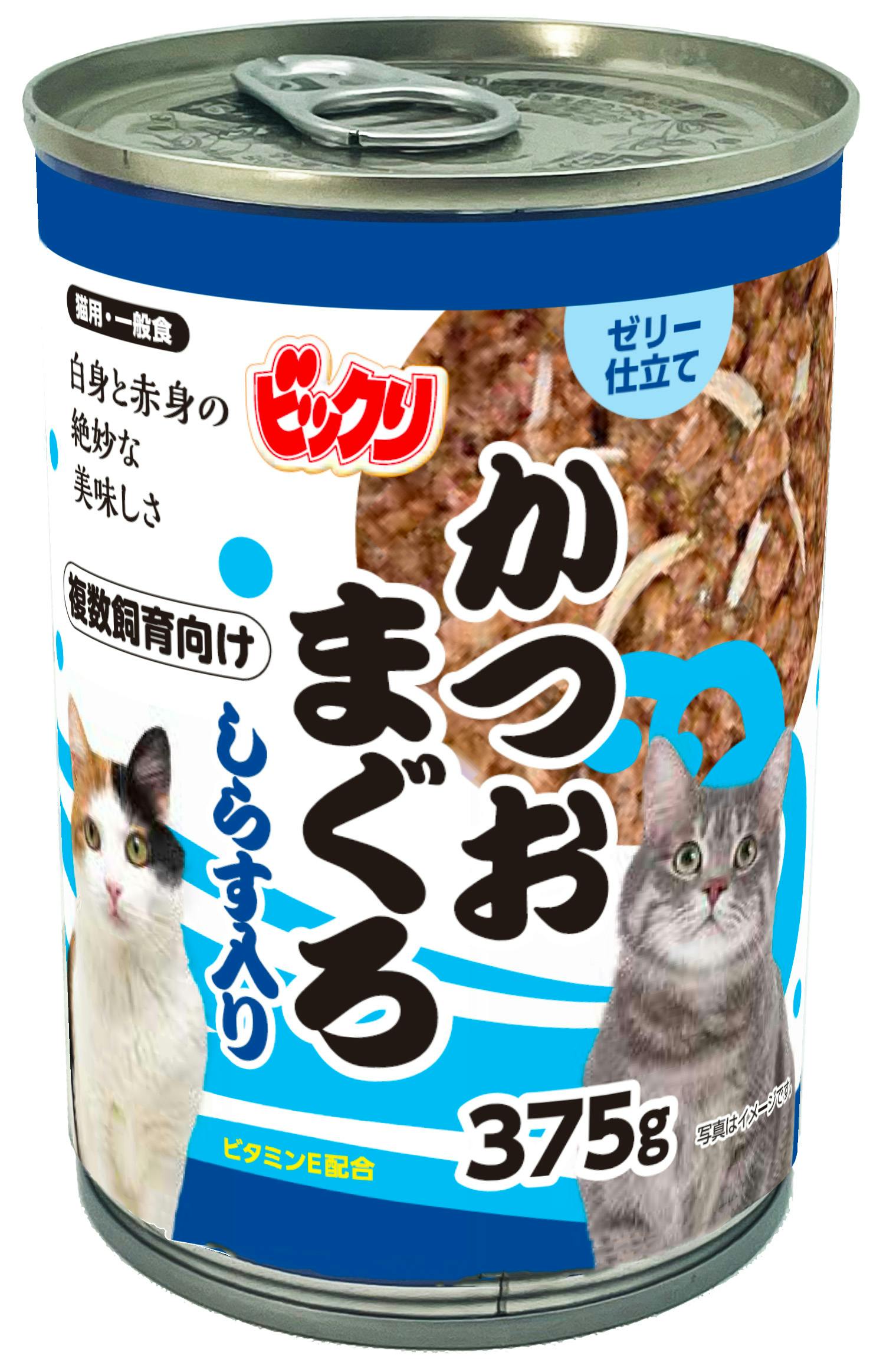 ペットライブラリー ビックリ 猫缶かつおしらす入り複数飼育向け375g