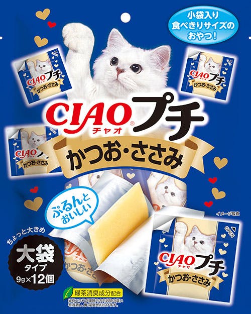 いなばペットフード CIAOプチ かつお・ささみ 大袋タイプ9g×12個