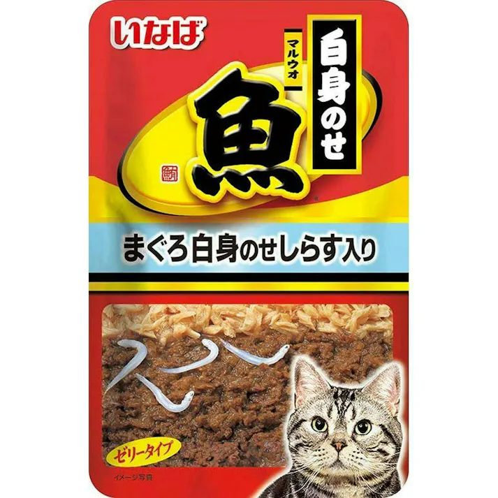 いなば マルウオ白身のせパウチ まぐろ白身のせしらす入り 40g パウチ 食いつき トッピング 3751979001【別送品】