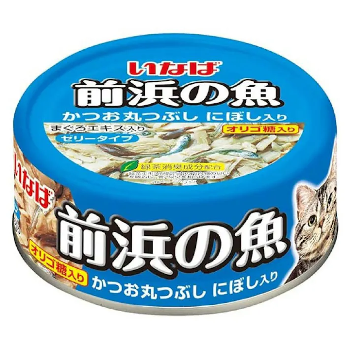 いなば 前浜の魚 かつお丸つぶしにぼし入り 115g 缶詰ウェットフード ゼリー仕立て かつおフレーク 3751900001【別送品】