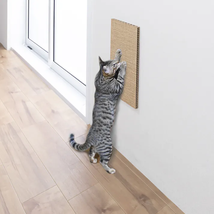 おくだけ吸着 吸着壁に貼れる猫のつめとぎ 麻 爪とぎ 貼ってはがせる 高さ調節 2930167001【別送品】