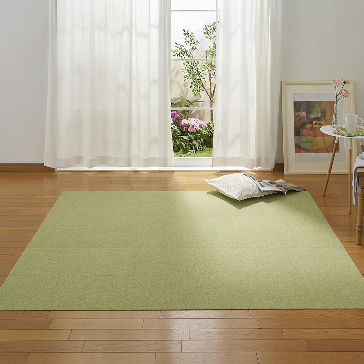 サンコー おくだけ吸着 ペット用撥水タイルマット同色20枚入 GR