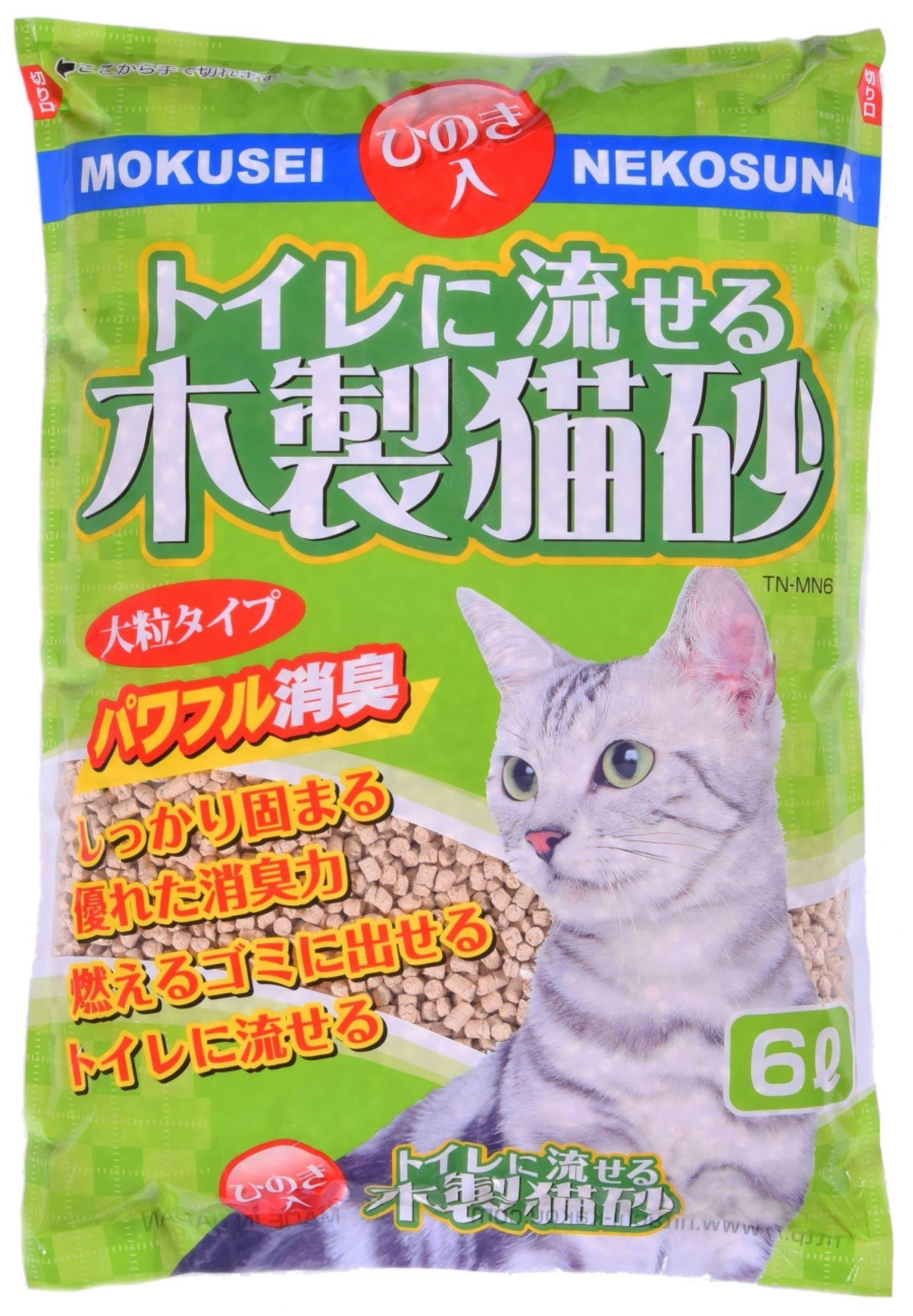 常陸化工 おからの猫砂グリーン6L×4個 (ケース販売)