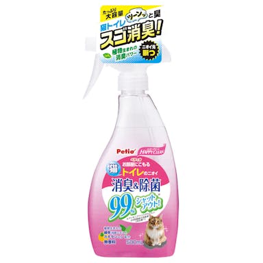 ペティオ  ハッピークリーン猫トイレのニオイ消臭&除菌 500ML 3413489001 JANコード:4903588238444【別送品】