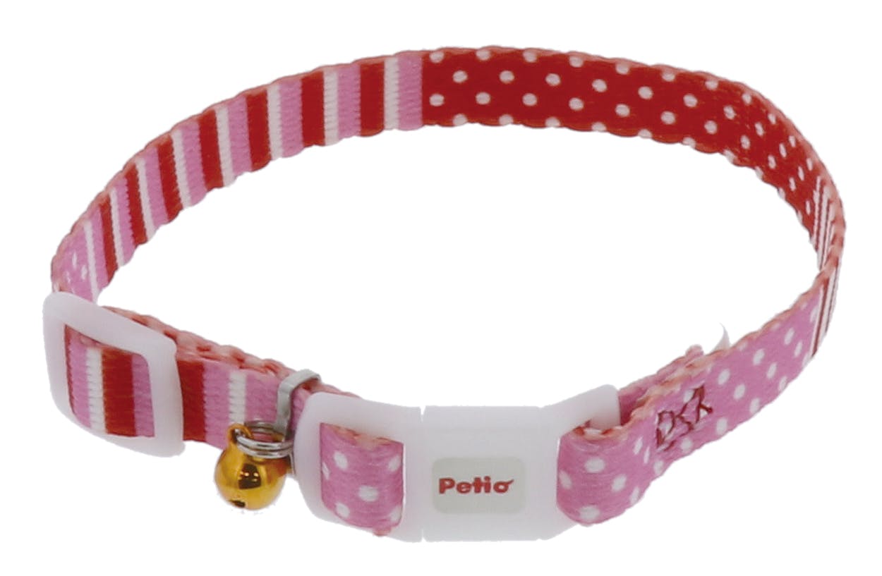 ペティオ CAT COLLAR ボーダードットカラー ピンク 3416923001 首輪(猫用) ペティオ CAT COLLAR ボーダードットカラー ピンク 3416923001 首輪(猫用)