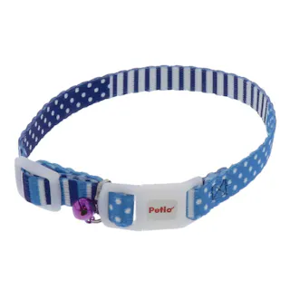 ペティオ CAT COLLAR ボーダードットカラー ブルー 猫用首輪 おしゃれ 安全バックル 3416924001【別送品】