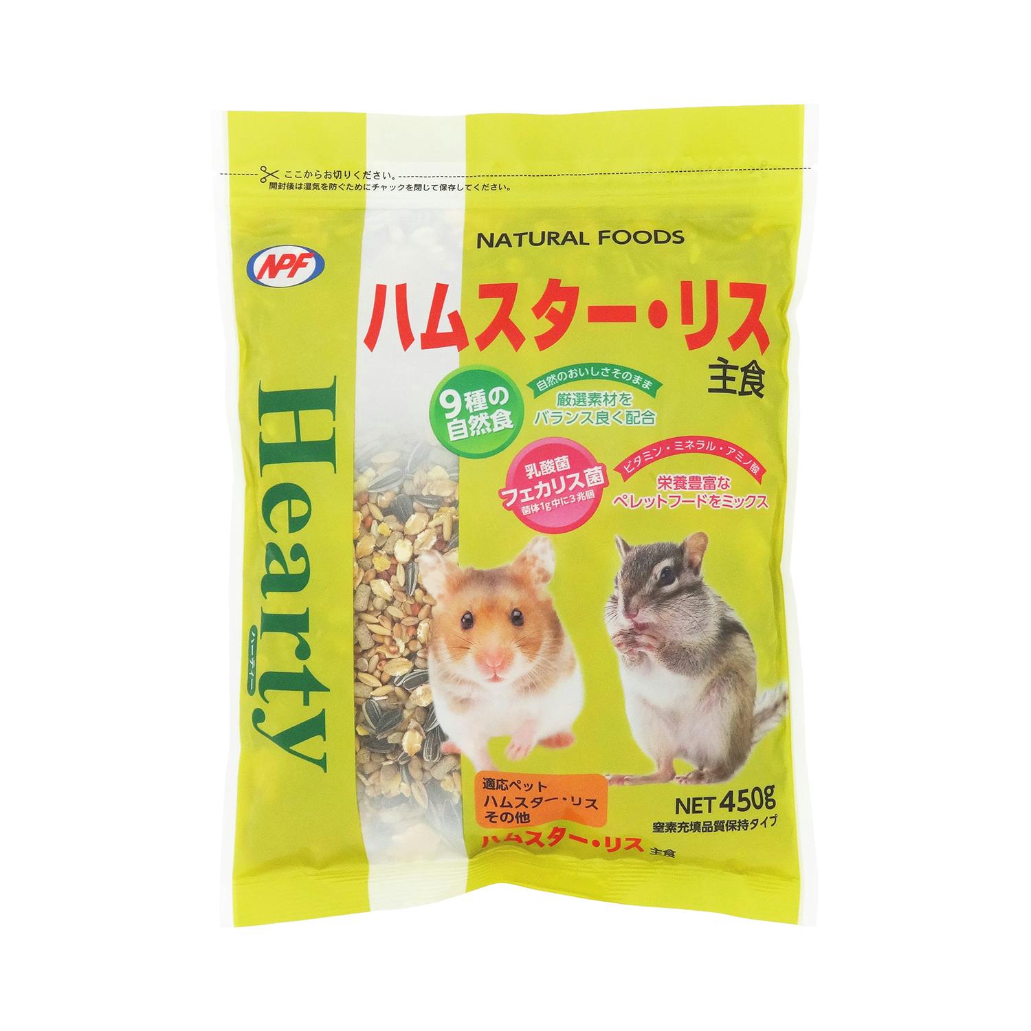 ハーティー ナチュラルペットフーズ ハムスター・リス 450g 4100552001 JANコード:4932804230740 小動物用フード ハーティー ナチュラルペットフーズ ハムスター・リス 450g 4100552001 JANコード:4932804230740 小動物用フード