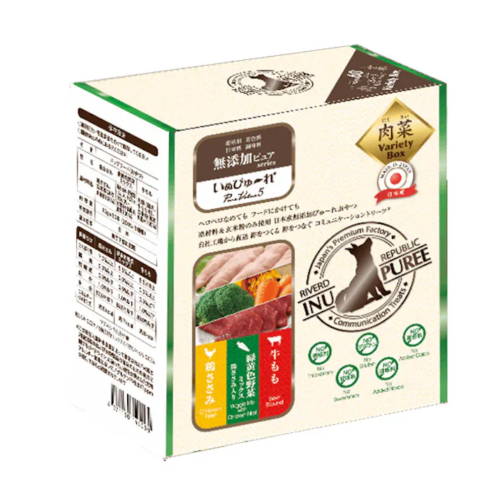 リバードコーポレーション いぬぴゅーれ無添加ピュアPureValue5バラエティボックス肉菜(鶏ささみ/野菜ミックス/牛もも) 13g×60本 ささみ 無添加 ペーストタイプ 5640310001【別送品】