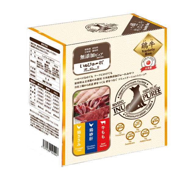 リバードコーポレーション いぬぴゅーれ無添加ピュアPureValue5バラエティボックス鶏牛(鶏ささみ/鶏砂肝/牛もも) 13g×60本 5640311001 ペースト・ウェットタイプおやつ リバードコーポレーション いぬぴゅーれ無添加ピュアPureValue5バラエティボックス鶏牛(鶏ささみ/鶏砂肝/牛もも) 13g×60本 5640311001 ペースト・ウェットタイプおやつ