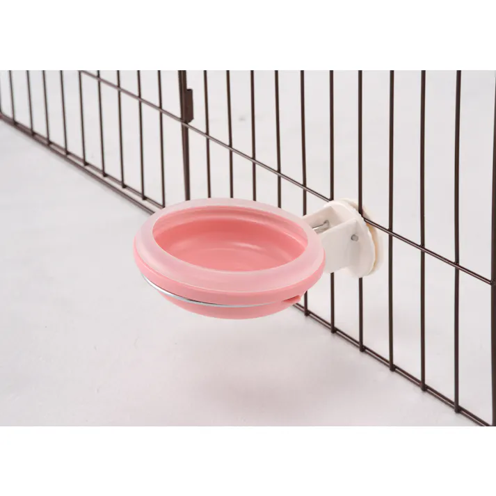 NEWハンガーボウル ピンク 水こぼれ防止 サークル取り付け型 折りたたみ式 1310832001【別送品】