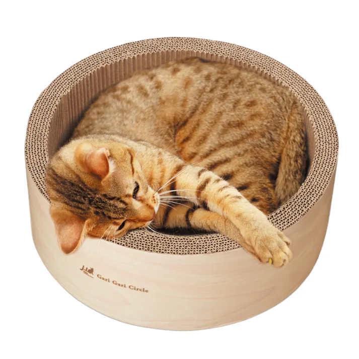 ガリガリ サークル スクラッチャー インテリア ミルベージュ 子猫 爪とぎベッド 段ボールタイプ 1900035001【別送品】