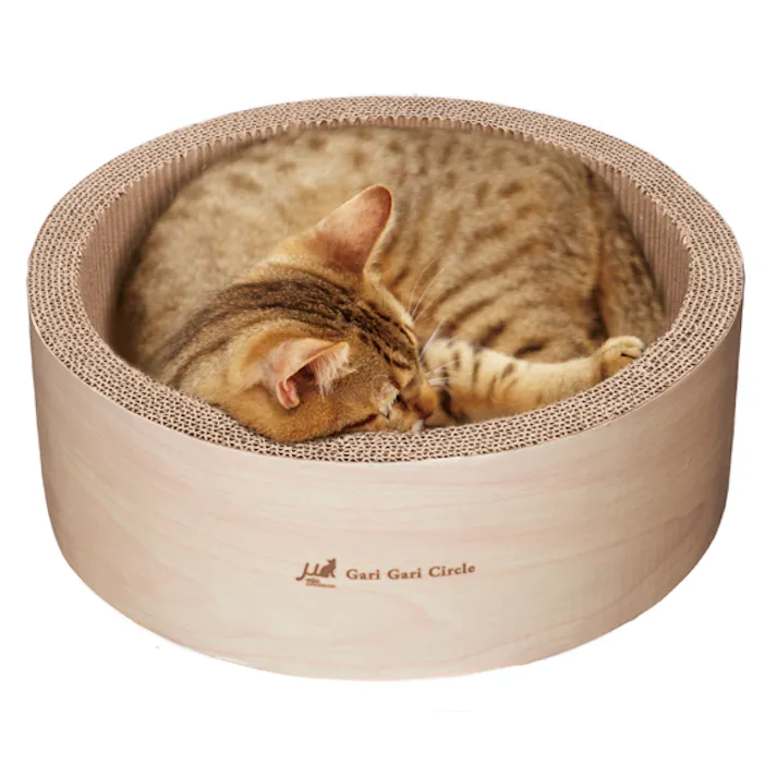 ガリガリ サークル スクラッチャー インテリア ミルベージュ 子猫 爪とぎベッド 段ボールタイプ 1900035001【別送品】