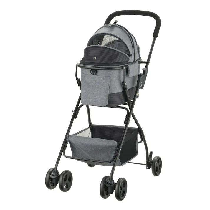 リッチェル ペットカート ミニモ グレー 2801008001【別送品】