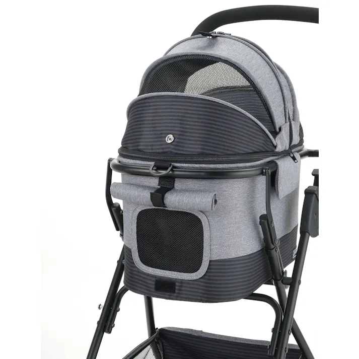 リッチェル ペットカート ミニモ グレー 2801008001【別送品】