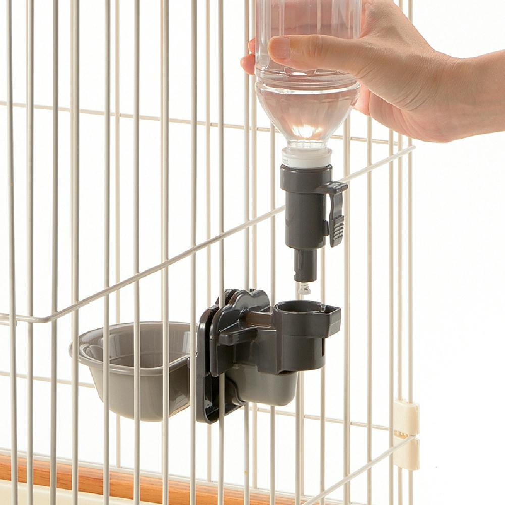 キャットウォーターディッシュ S グレー ペットボトル 取り付け型 給水