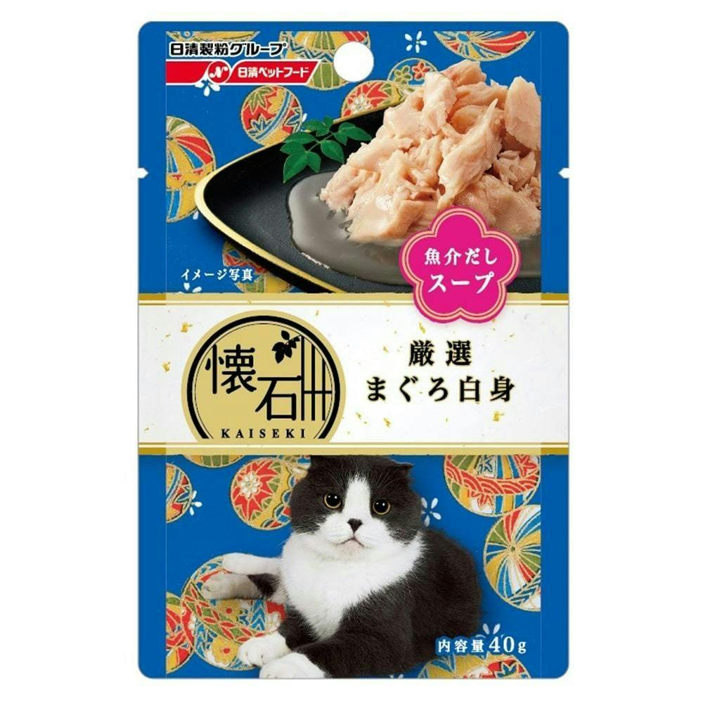 ペットライン懐石レトルト 厳選 まぐろ白身 魚介だしスープ 40g(1ケース72個入り)1020735072 猫用ウェットフード(パウチ) ペットライン懐石レトルト 厳選 まぐろ白身 魚介だしスープ 40g(1ケース72個入り)1020735072 猫用ウェットフード(パウチ)