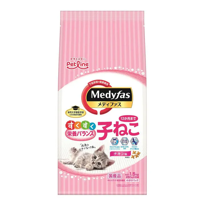 【ケース販売】ペットラインメディファス 子ねこ チキン味 1.5kg(1ケース6個入り)1040885006 【別送品】
