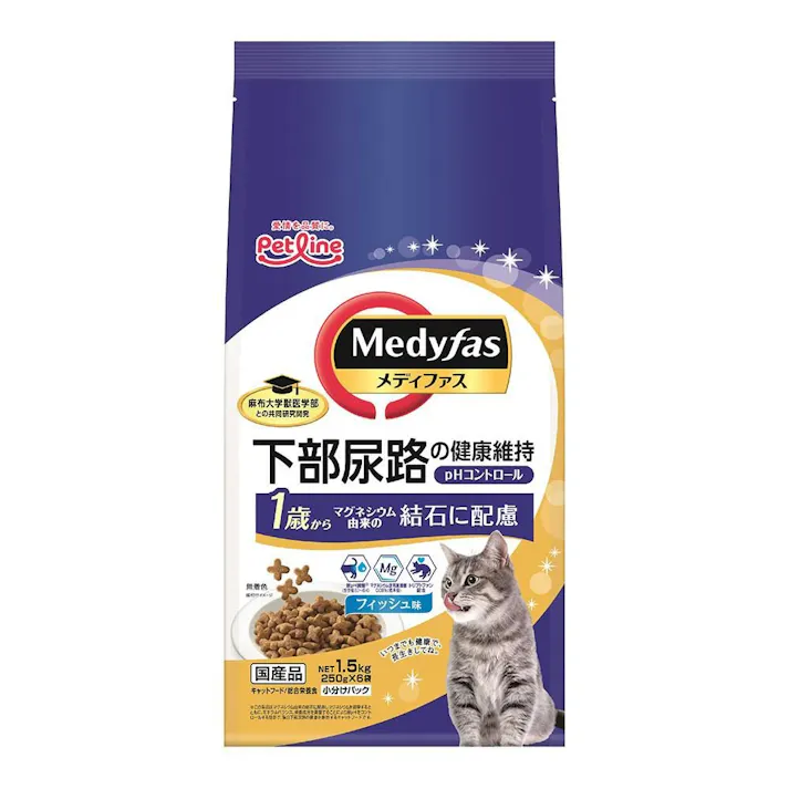 【ケース販売】ペットライン メディファス 1歳から フィッシュ味 1.5kg(1ケース6個入り)1040887006【別送品】