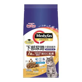 【ケース販売】ペットライン メディファス 7歳から フィッシュ味 1.5kg(1ケース6個入り) ドライフード シニア 下部尿路 1040889006【別送品】