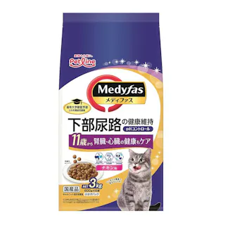 【ケース販売】ペットライン メディファス 11歳から チキン味 3kg(1ケース4個入り) シニア ドライフード 下部尿路 1040902004【別送品】