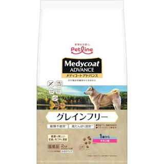【ケース販売】ペットライン メディコートアドバンス グレインフリー 1歳から チキン味 500g×4袋(1ケース4個入り)1041107004【別送品】